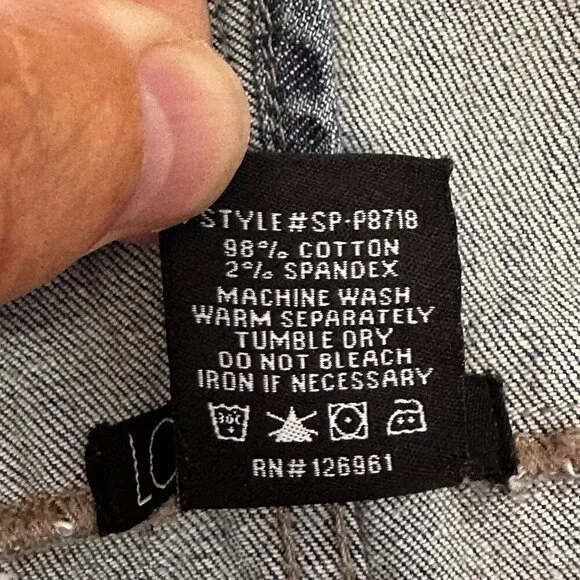 WOMENS LOVE CULTURE JEANS OVERALLS, LIGHT BLUE DENIM, DISTRESSED, MEDIUM SIZE - Picture 3 of 15